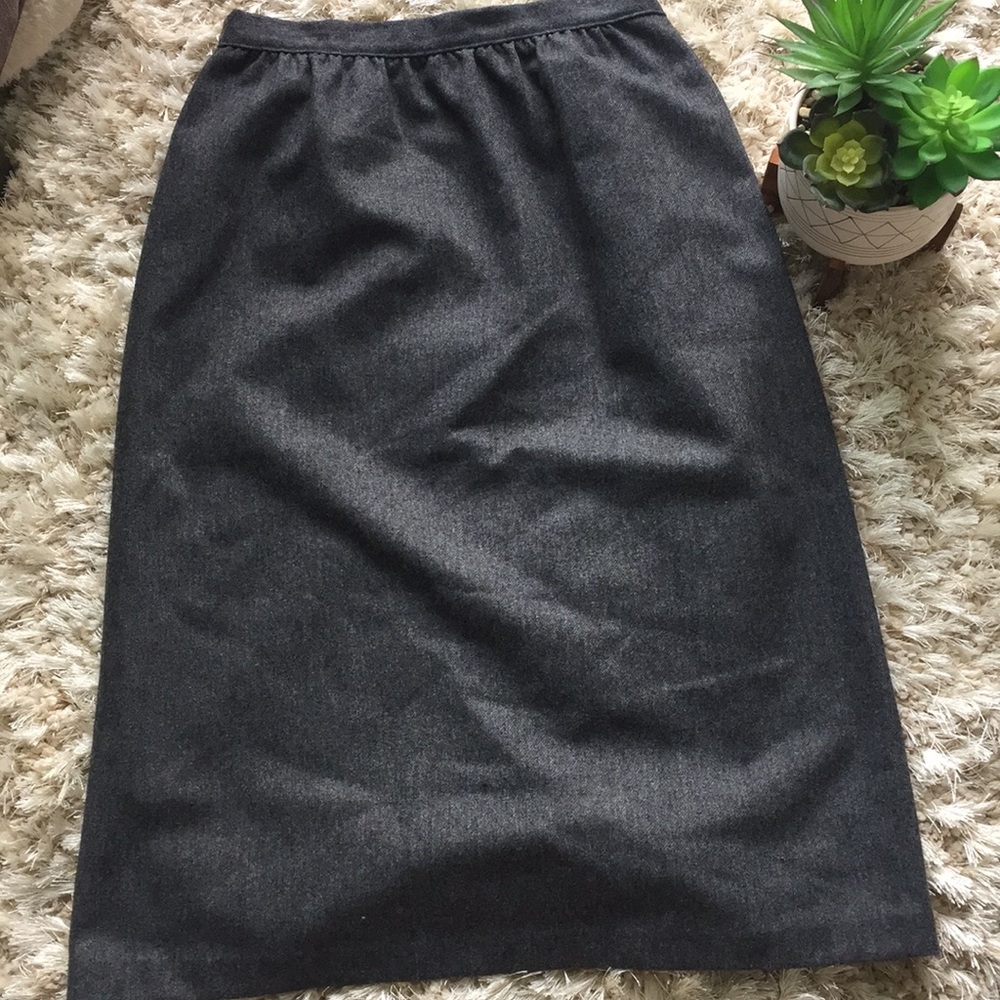 Vintage Midi Skirt in Charcoal Gray